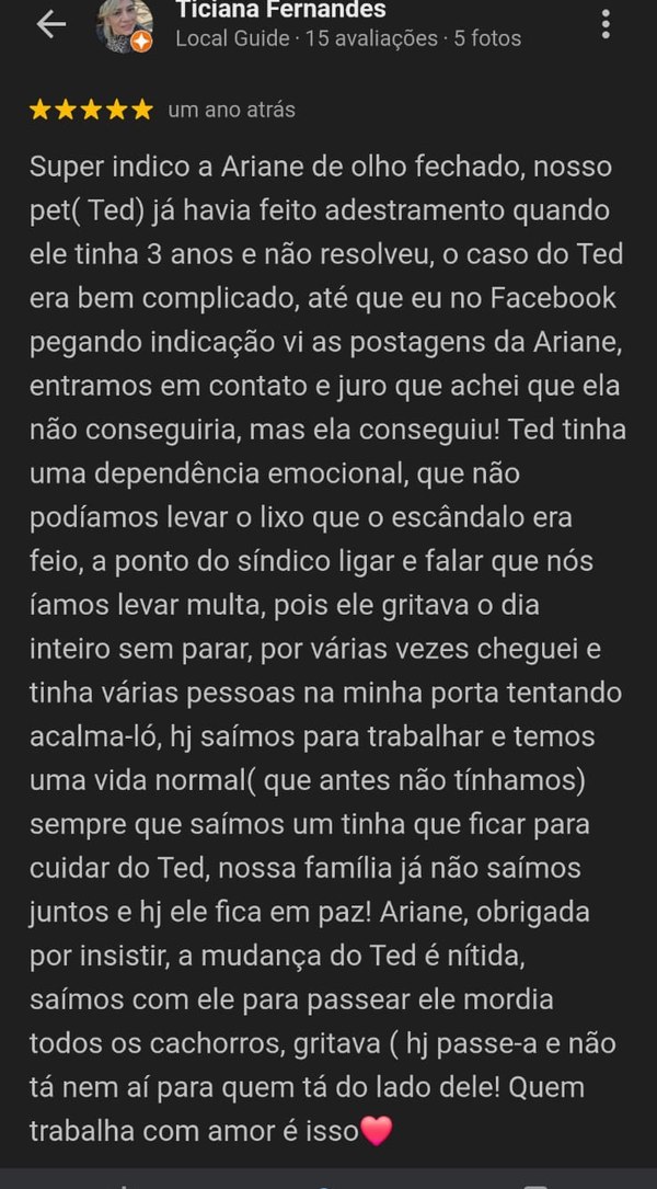 Avaliação Google - Ticiana Fernandes